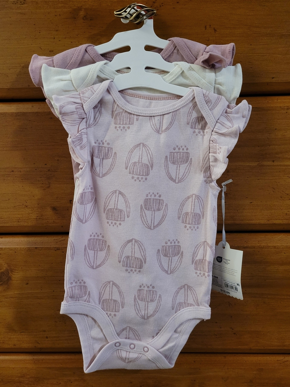 cloud island 3 Pack Of Ruffled Onesies